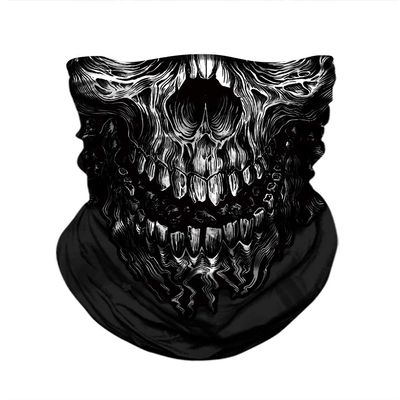 Skull Face Mask Bandanas, Neck Gaiter, Headwear, Magic Scarf, Headband for dust sun wind (Silver006)