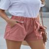 ANFTFH Womens Casual Drawstring Elastic Waist Pocketed Beach Summer Shorts Dusty Pink XXL view 2