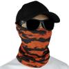Fishing Mask - Camo Neck Gaiter Face Mask for Men & Women - Sun Protection Face Cover - Bandana, Scarf (Orange Tiger Stripe) view 1