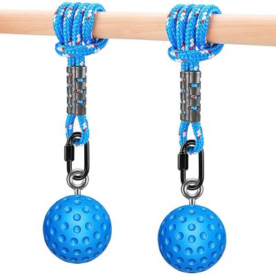 SELEWARE Pull Up Power Ball Hold Grips Durable Non-Slip Hand Grips Strength Trainer Exerciser for Bouldering, Pull-up, Kettlebells, Fitness, Workout Climbing, Blue (2 Pack)