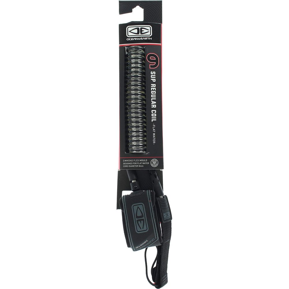 OCEAN & EARTH Regular SUP/LB Coil Moulded Leash 9' Black