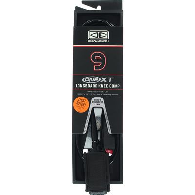 Ocean & Earth One XT Longboard Knee Comp Black Longboard Leash - 9'
