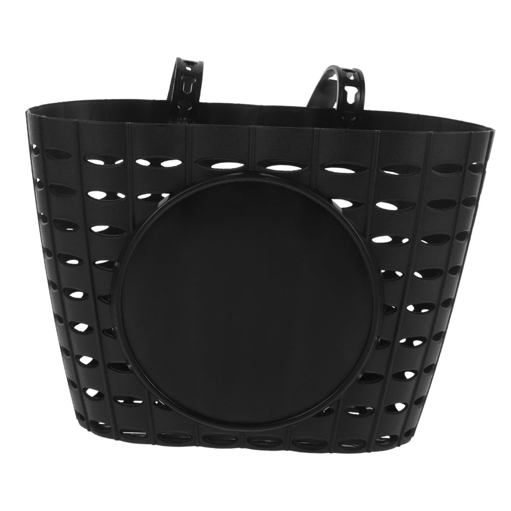 Garneck Children Bike Basket Plastic Front Handlebar Bicycle Basket Detachable Removable Easy Install Quick Released Basket for Kids Bike Black(More Thicker)