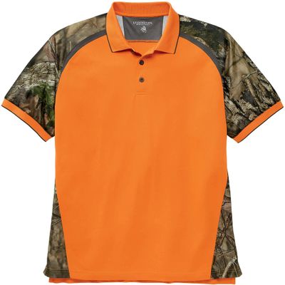 Legendary Whitetails Men's Pro Hunter Performance Polo, Burnt Orange/Mossy Oak Country, Large