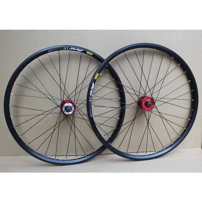Bicycle Wheel 24 Inch Double Wall Rims BMX Bike Wheel Set Disc Brake QR 8-10 Speed Cassette Hubs 32H (Size : B-Black)