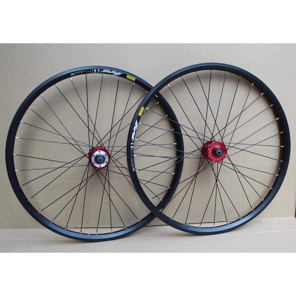 Bicycle Wheel 24 Inch Double Wall Rims BMX Bike Wheel Set Disc Brake QR 8-10 Speed Cassette Hubs 32H (Size : B-Black)
