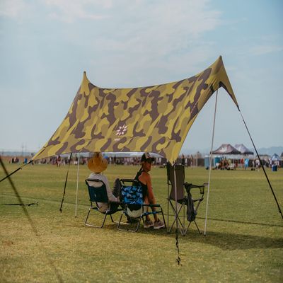 Neso Sidelines Grande Sports Tent - Lightweight and Portable Sun Shelter and Shade Tent for Outdoor Activities - Patented Reinforced Corners - UPF 50+ Sun Protection - 7ft Tall, 11 x 4.5 ft - Camo