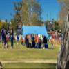 Neso Sidelines Grande Sports Tent - Lightweight and Portable Sun Shelter and Shade Tent for Outdoor Activities - Patented Reinforced Corners - UPF 50+ - 7ft Tall, 11 x 4.5 ft - Periwinkle Blue view 1