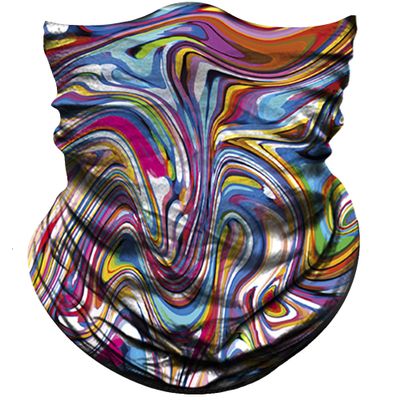 Obacle Bandana Face Mask for Dust Wind Sun Protection Seamless Bandana Mask Men Women Festival Fishing Hunting Riding Work Outdoor Running Tube Mask Neck Gaiter (Line Blue Yellow Red Multicolored)
