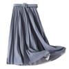 GGUHHU Womens Elegant Belted A-Line Pleated Skirts Long Flared Accordion Skirt (One Size, Grey) view 1