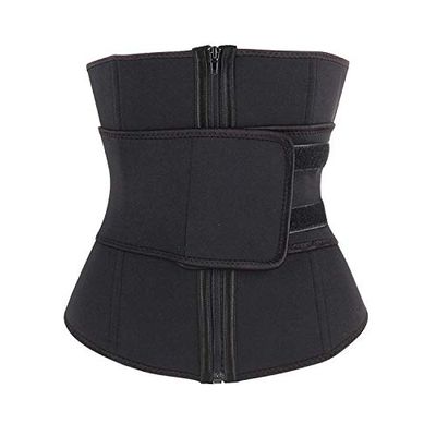 Abelyn Women Waist Trainer Belt Neoprene Fabric Tummy Control Cincher Corset Waist Trimmer Sauna Sweat Fitness Workout Belt Slim Belly Bands (X-Large) Black