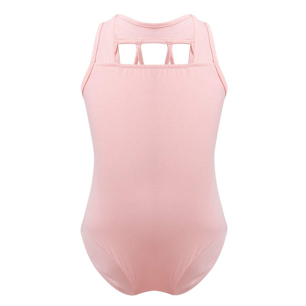 Oyolan Kids Girls Sleeveless Straps M Shaped Back Ballet Dance Gymnastics Leotard Pink 8