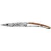 deejo - 37G Serrated Folding Pocket Knife with Belt Clip - Deer Design, 3.7-Inch Stainless Steel Blade, Juniper Wood Handle - Lightweight Everyday Carry for Home, Work, and Outdoor Use view 2