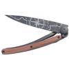 deejo - 37G Serrated Folding Pocket Knife with Belt Clip - Terra Incognita Design, 3.7-Inch Stainless Steel Blade, Black Titanium Finish, Coral Handle - Lightweight EDC for Home, Work, Outdoor Use view 1