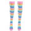YOOJIA Women Colorful Rainbow Striped Thigh High Socks and Arm Warmer Fingerless Gloves Set for Halloween Cosplay Costume Pink Socks One Size view 1