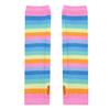 YOOJIA Women Colorful Rainbow Striped Thigh High Socks and Arm Warmer Fingerless Gloves Set for Halloween Cosplay Costume Pink Gloves One Size view 1