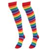 YOOJIA Women Colorful Rainbow Striped Thigh High Socks and Arm Warmer Fingerless Gloves Set for Halloween Cosplay Costume Red Socks One Size view 2