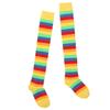 YOOJIA Women Colorful Rainbow Striped Thigh High Socks and Arm Warmer Fingerless Gloves Set for Halloween Cosplay Costume Yellow Socks One Size view 4