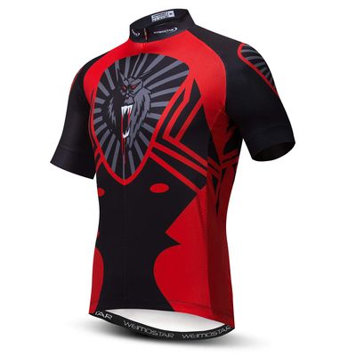 3D Lion Animal Men's Cycling Jersey Bike Shirt Quick-Dry Reflective,3-Pockets,S-3XL