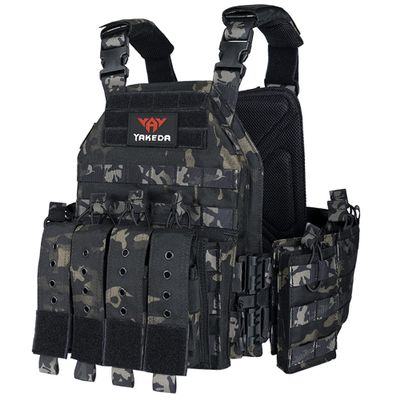 vAv YAKEDA Tactical Vest for Men Quick Release Outdoor Airsoft Vest Adjustable for Adults (Black) (Black CP)