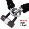 BIGLUFU Motorcycle Chain Locks, Heavy Duty Security Chains, 100cm Long, Cut Proof 12mm Square Chain with 4Keys U Lock for Motorbike, Bike, Generator, Gates, Bicycle, Scooter view 3