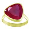 SURYAGEMS 18K Gold Plated Natural Ruby Faceted Trillion Ring for Women July Birthstone Astrology Jewelry Bezel Set Statement Cocktail Ring Gift for Her Ring in Size 13 view 1