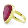 SURYAGEMS 18K Gold Plated Natural Ruby Faceted Trillion Ring for Women July Birthstone Astrology Jewelry Bezel Set Statement Cocktail Ring Gift for Her Ring in Size 13 view 2