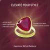 SURYAGEMS 18K Gold Plated Natural Ruby Faceted Trillion Ring for Women July Birthstone Astrology Jewelry Bezel Set Statement Cocktail Ring Gift for Her Ring in Size 13 view 3