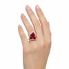 SURYAGEMS 18K Gold Plated Natural Ruby Faceted Trillion Ring for Women July Birthstone Astrology Jewelry Bezel Set Statement Cocktail Ring Gift for Her Ring in Size 13 view 4