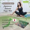FULI Japanese Tatami Yoga Mat, Igusa Mat, Non Slip Exercise & Fitness Mats, Pilates & Floor Workouts, Made in Japan (1/4" Thick), Sakura Fuji view 2