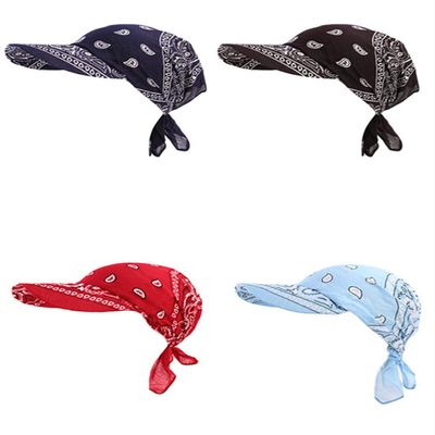 4Pcs Paisley Chemo Cancer Head Scarf Bandana Hat Outdoor Summer Golf Tennis Sun Visor Cap for Women Black