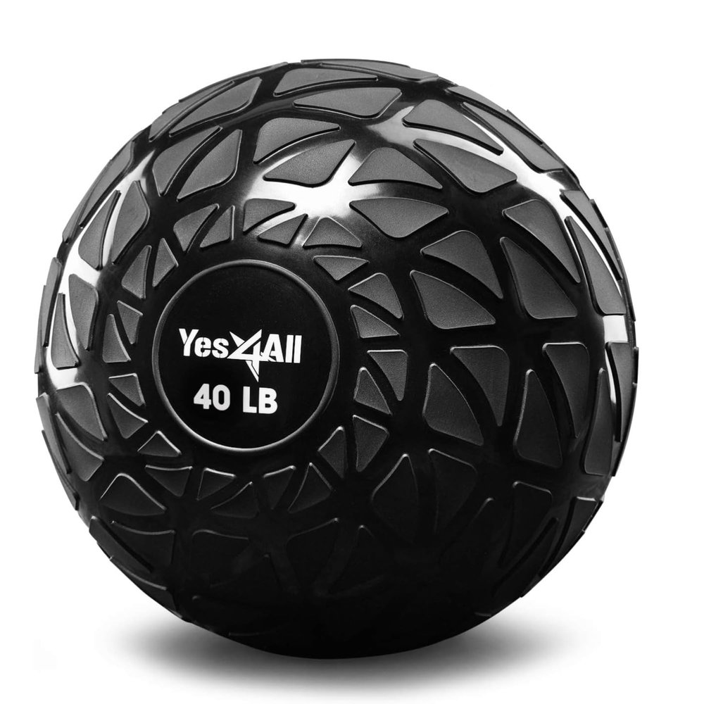 Yes4All Slam Balls, 10-40lb Medicine Ball Weight, Durable PVC Sand Filled Workout Dynamic Medicine Ball for Core Strengthen