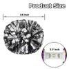 Hooshing 2PCS Black and Silver Pom Poms Cheerleading with Baton Handle for Team Spirit Sports Dance Cheering view 2