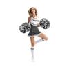 Hooshing 2PCS Black and Silver Pom Poms Cheerleading with Baton Handle for Team Spirit Sports Dance Cheering view 3