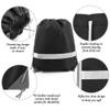 BeeGreen 30 Pieces Black Drawstring Backpacks Bulk Cinch Bags, Reflective String Backpacks DIY for Gym Sport Trip view 4