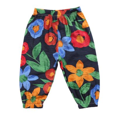 Sanlutoz Floral Baby Girl Pants Soft Summer Toddler Long Trousers Fashion Cotton (6-12 months/66cm, BPS2018-NV)