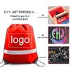 BeeGreen 30 Pieces Red Drawstring Bags Bulk String Backpacks, Cinch Sacks for Gym Sport Trip, Reflective Strips DIY for Women and Men view 2