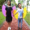 AnHua Foldable Cartoon Duck Children Raincoat UFO Shape Rain Hat Cape Umbrella (Pink, S) view 4