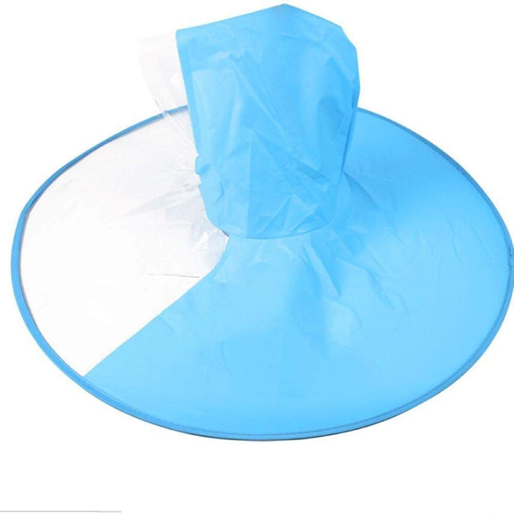 AnHua Foldable Cartoon Duck Children Raincoat UFO Shape Rain Hat Cape Umbrella (Blue, M)