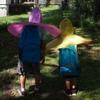 AnHua Foldable Cartoon Duck Children Raincoat UFO Shape Rain Hat Cape Umbrella (Blue, M) view 3