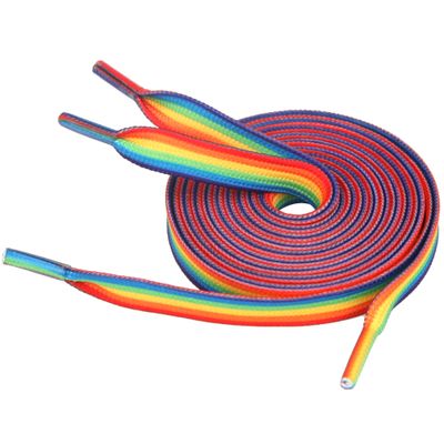 5Chaos Rainbow Striped Shoelaces, Gay Pride LGBTQ Shoe Laces for Men, Women, Girls and Parades, Colorful Fun Shoestring with Metal Aglets 1 Pair (28" (70CM))