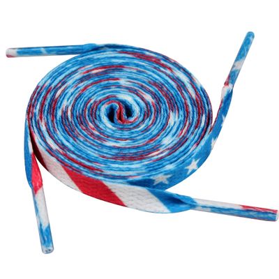 5Chaos Cool American Flag Shoelaces, Novelty Printed USA Patterned Shoe Laces for Women Men Kids Girls, Fun Shoestring with Aglets 1 Pair (28" (70CM))