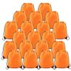 BeeGreen 20 Pieces Orange-String-Bag-Pack-Bulk Durable Cinch Gym Sacks Backpacks Large Size for Christmas Sports Storage Travel Pull String Sackpack for Women and Men view 1