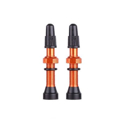 1Pair Presta Valve Core Bike Replacement Brass Tubeless Core,Bicycle Presta Valve for Road MTB Bicycle Tubeless Tires Brass Core Alloy Stem,48mm,Orange