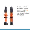 1Pair Presta Valve Core Bike Replacement Brass Tubeless Core,Bicycle Presta Valve for Road MTB Bicycle Tubeless Tires Brass Core Alloy Stem,48mm,Orange view 2