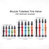 1Pair Presta Valve Core Bike Replacement Brass Tubeless Core,Bicycle Presta Valve for Road MTB Bicycle Tubeless Tires Brass Core Alloy Stem,48mm,Orange view 3