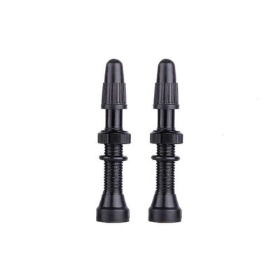 1Pair Presta Valve Core Bike Replacement Brass Tubeless Core,Bicycle Presta Valve for Road MTB Bicycle Tubeless Tires Brass Core Alloy Stem, 48mm,Black