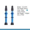 1Pair Presta Valve Core Bike Replacement Brass Tubeless Core,Bicycle Presta Valve for Road MTB Bicycle Tubeless Tires Brass Core Alloy Stem,60mm,Blue view 2