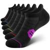CS CELERSPORT 6 Pack Women's Ankle Running Socks Cushioned Low Cut Tab Athletic Sport Compression Socks, Black Mixed, Small view 1