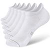 CS CELERSPORT 6 Pack Women's Ankle Running Socks Cushioned Low Cut Tab Athletic Socks, White, Small view 1